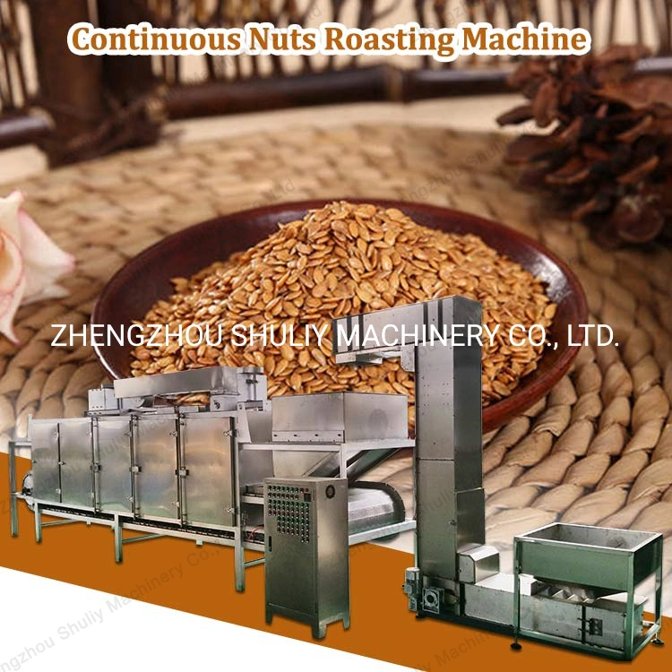 Continuous Belt Type Peanut Roaster Cashew Nut Roasting Machine