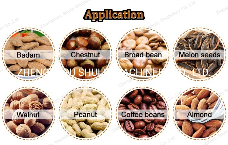 Continuous Belt Type Peanut Roaster Cashew Nut Roasting Machine